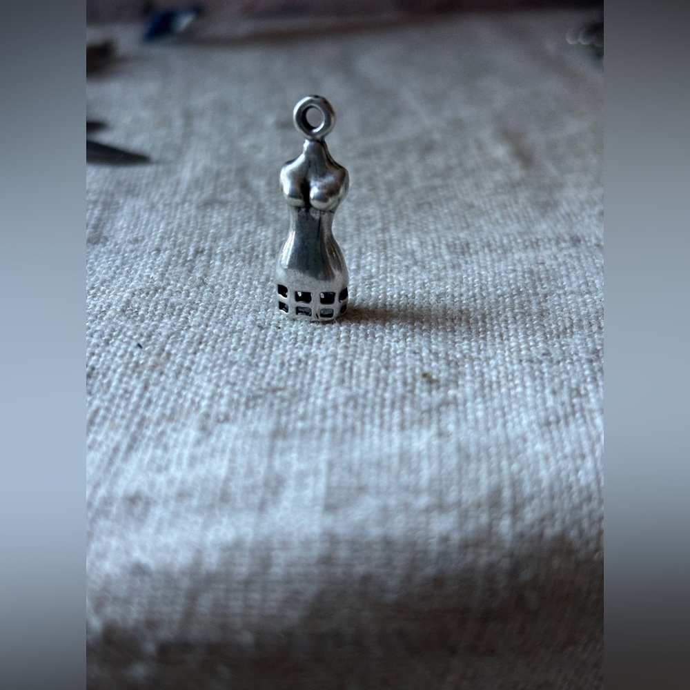 Dress Form Charm, Sterling Silver, Charm Bracelet Supplies, DIY Jewelry